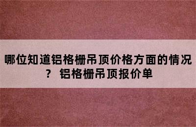 哪位知道铝格栅吊顶价格方面的情况？ 铝格栅吊顶报价单